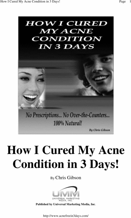 Product picture How to Cure Acne In 3 Days