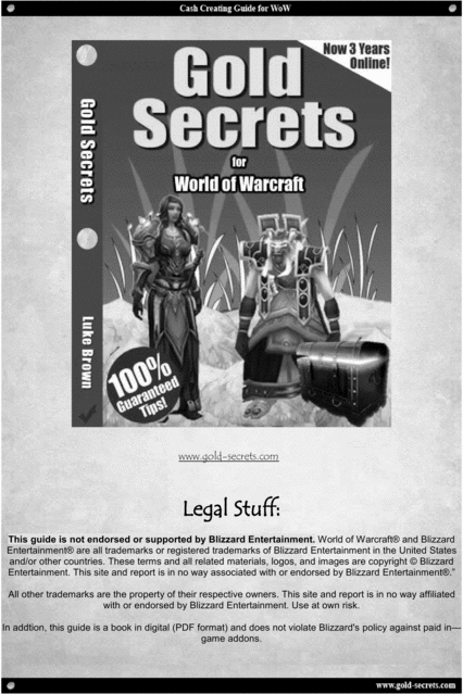 Product picture Luke Browns Wow Gold Secrets Guide 